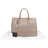 Prada Grey Saffiano Leather Galleria Handbag