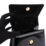 Salvatore Ferragamo Black Patent Calf Leather Vara Bow Top Handle Handbag