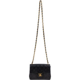 Chanel Quilted Lambskin Small 24K Gold Single Flap Crossbody Bag