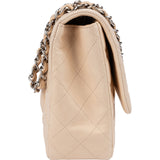 Chanel Quilted Lambskin Palladium Jumbo Single Flap Crossbody Bag