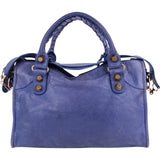 Balenciaga Purple Leather Classic City Handbag
