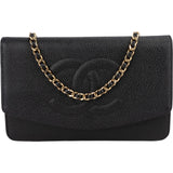 Chanel Caviar Leather CC Wallet on Chain Crossbody Bag