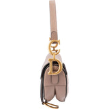 Christian Dior Pink Grained Calfskin Saddle Shoulder Bag