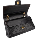 [🔄️B11 / F28] Chanel Quilted Lambskin Medium Double Flap Shoulder Bag - vintageandkickz