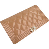 Chanel Quilted Patent Leather Boy Wallet