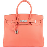 Hermès Flamingo Epsom Leather Birkin 35 Handbag