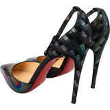 Christian Louboutin Multicolor Iridescent Patent Leather Ankle Strap Pumps (35,5)