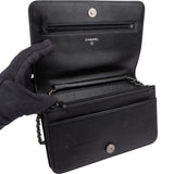 Chanel Quilted Caviar Leather Small Boy Wallet On Chain Crossbody Bag