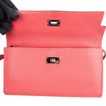 Hermès Bubble Gum Mysore Leather Kelly Wallet - vintageandkickz