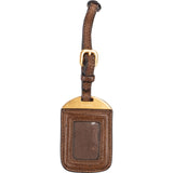 Prada Brown Leather Small Luggage Tag Bag Charm