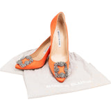 Manolo Blahnik Orange Satin Hangisi Pumps (34)