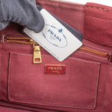 Prada Bordeaux Canvas Canapa Tote Handbag