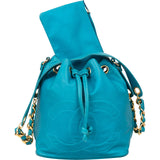 Chanel Lambskin Leather CC Drawstring Bucket Crossbody Bag - vintageandkickz