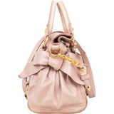 Miu Miu Vitello Lux Leather Bow Small Satchel Handbag