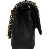 Chanel Quilted Caviar Leather Jumbo Double Flap Shoulder Bag