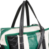 Balenciaga Tricolor Calfskin Leather Bazar Small Tote Crossbody Handbag