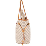 Louis Vuitton Monogram Damier Azur Canvas Neverfull MM Shoulder Bag