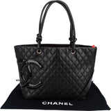 Chanel Quilted Lambskin Cambon Ligne Jumbo Tote Shoulder Bag