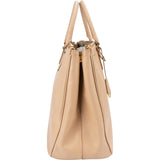 Prada Beige Saffiano Leather Double Zip Galleria Handbag