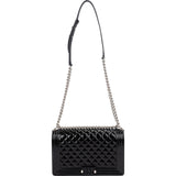 Chanel Quilted Patent Caviar Leather Large Boy Single Flap Crossbody Bag