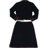 [🔄️B12 / F12] Chanel Multicolor Tweed Skirt with Leather Trim Suit - vintageandkickz