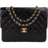 Chanel Quilted Lambskin 24K Double Flap Shoulder Bag