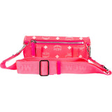 MCM Neon Pink Leather Visetos Belt Crossbody Bag