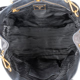 Prada Black Vitello Daino Leather Large Tote Handbag