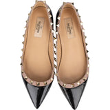 Valentino Garavani Patent Leather Rockstud Ballerina Flats (37)