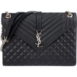 Saint Laurent Quilted Grained Leather Large Envelope Crossbody Bag