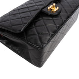 Chanel Quilted Lambskin Medium 24K Gold Double Flap Shoulder Bag