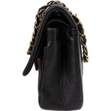 Chanel Quilted Lambskin Chevron Medium 24K Gold Double Flap Shoulder Bag