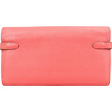 Hermès Bubble Gum Mysore Leather Kelly Wallet - vintageandkickz
