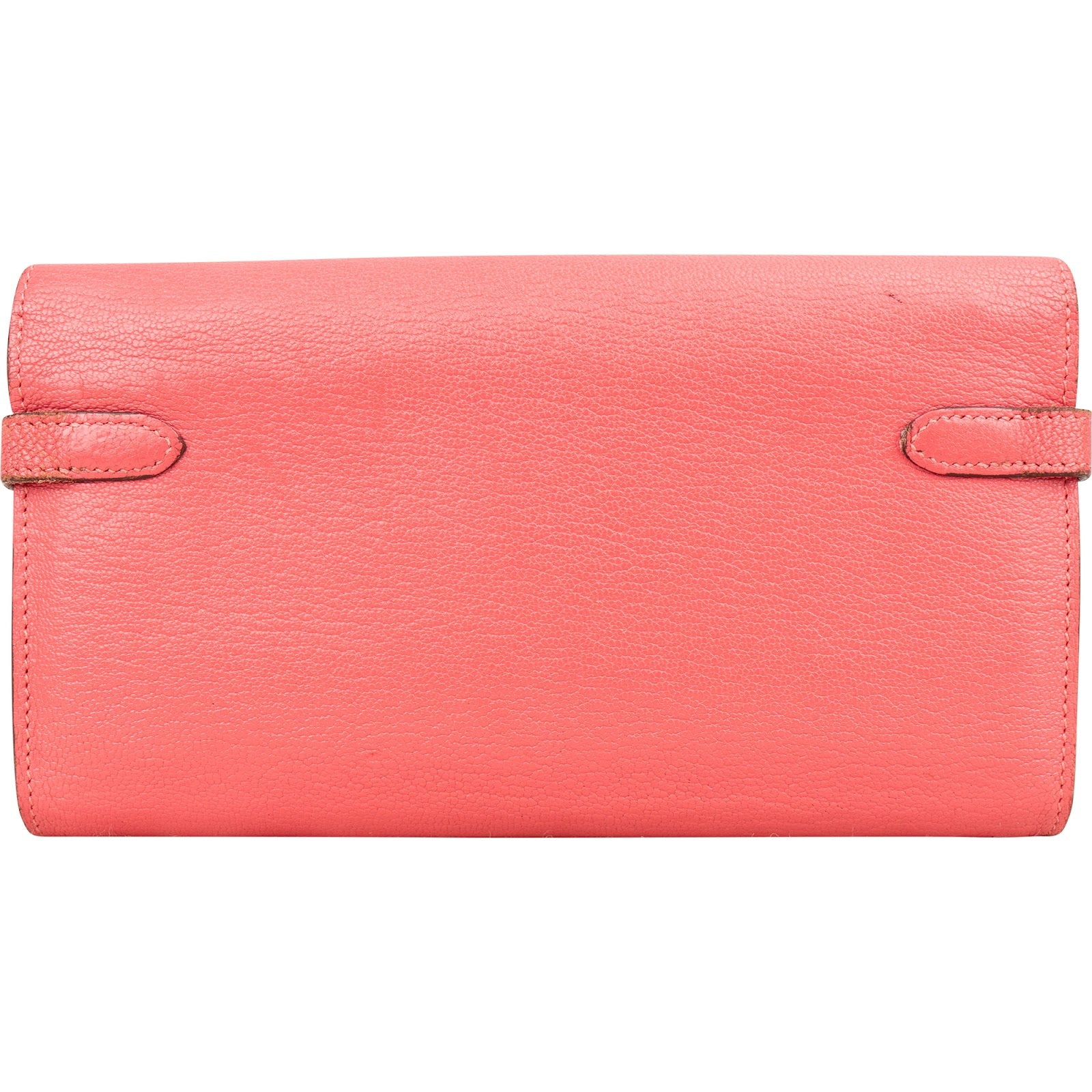 Hermès Bubble Gum Mysore Leather Kelly Wallet - vintageandkickz