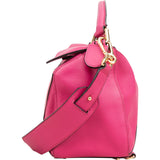 Loewe Pink Grained Calfskin Puzzle Crossbody Handbag