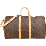 Louis Vuitton Monogram Canvas Keepall 55 Bandoulière Travel Bag