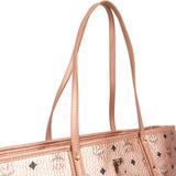 MCM Metallic Monogram Visetos Studded Liz Shopper Shoulder Bag