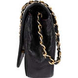 Chanel Quilted Lambskin 24K Gold Half Moon Single Flap Shoulder Bag