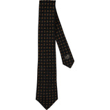 Hermès Noir Patterned Silk Tie Krawatte