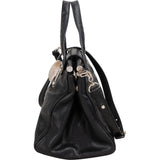Miu Miu Black Calfskin Frame Turnlock Satchel Handbag