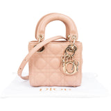 Christian Dior Quilted Lambskin Mini Lady Dior Crossbody Handbag