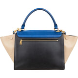 Céline Grained & Smooth Calfskin Tricolor Trapeze Handbag