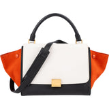 Celine Tricolor Suede Leather Trapeze Handbag