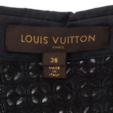 Louis Vuitton Black Cotton Open-Knit Monogram Longsleeve Blouse Dress (FR38)
