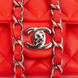 Chanel Quilted Lambskin Mini Rectangular Palladium Single Flap Crossbody Bag