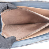 Bottega Veneta Blue Intrecciato Zip Around Wallet