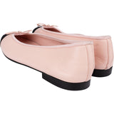 Chanel Pink Lambskin Fabric Cap Toe CC Ballerina Flats (41)