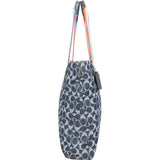Coach Monogram Signature Denim Tote Rainbow Handle Shoulder Bag