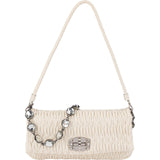 Miu Miu Matelassé Nappa Leather Crystal Embellished Shoulder Bag