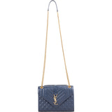 Saint Laurent Grain De Poudre Leather Envelope Medium Crossbody Bag